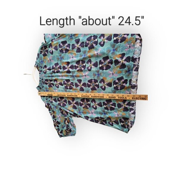 Knox Rose Keyhole Teal/Eggplant Flowy Top XL - Picture 9 of 14